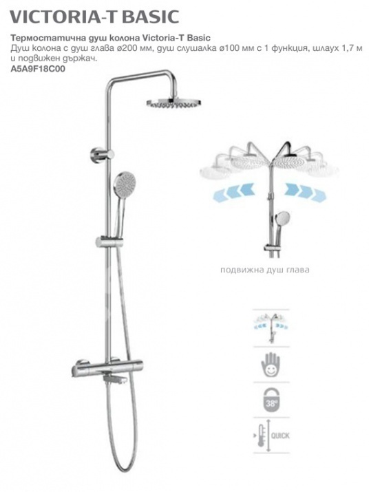 Термостатична душ колона Victoria-T Basic