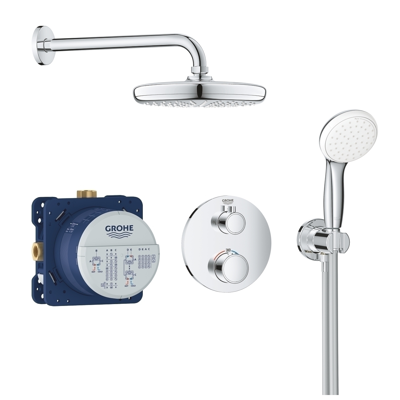 Комплект душ гарнитура Tempesta 210 с термостат Grohtherm Grohe