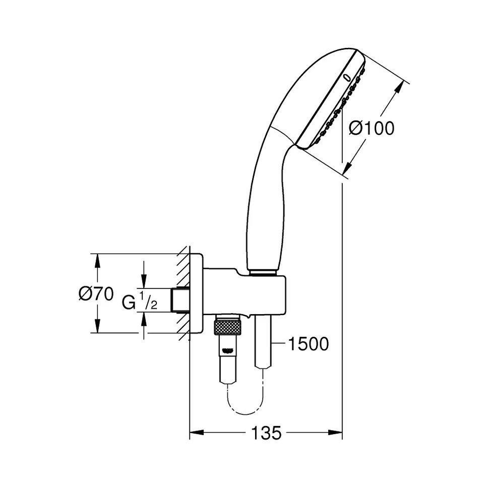 Душ слушалка Grohe Tempesta 100 комплект